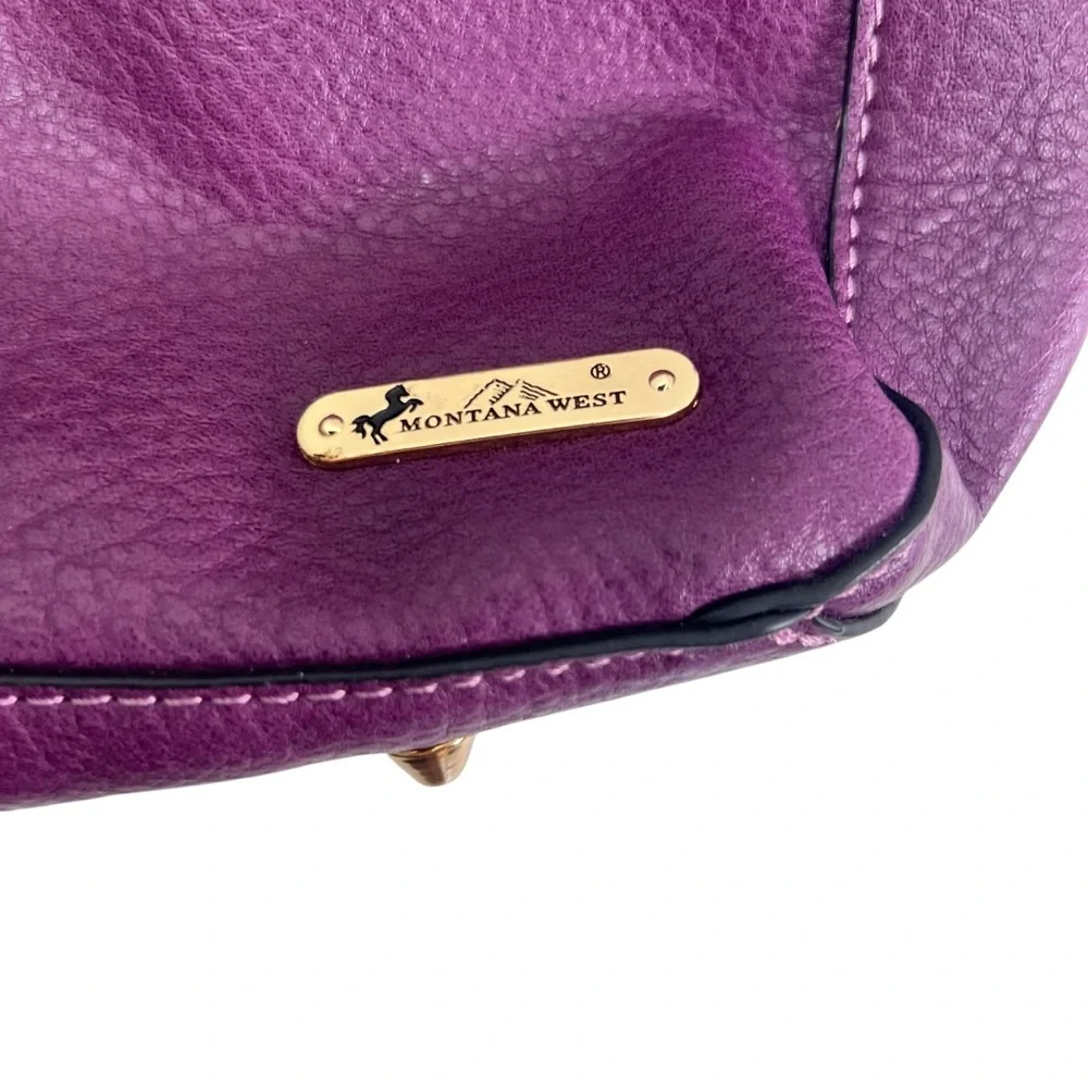 Montana West Studded Hobo Bag with Concealed Carry in Purple and Gold NWT